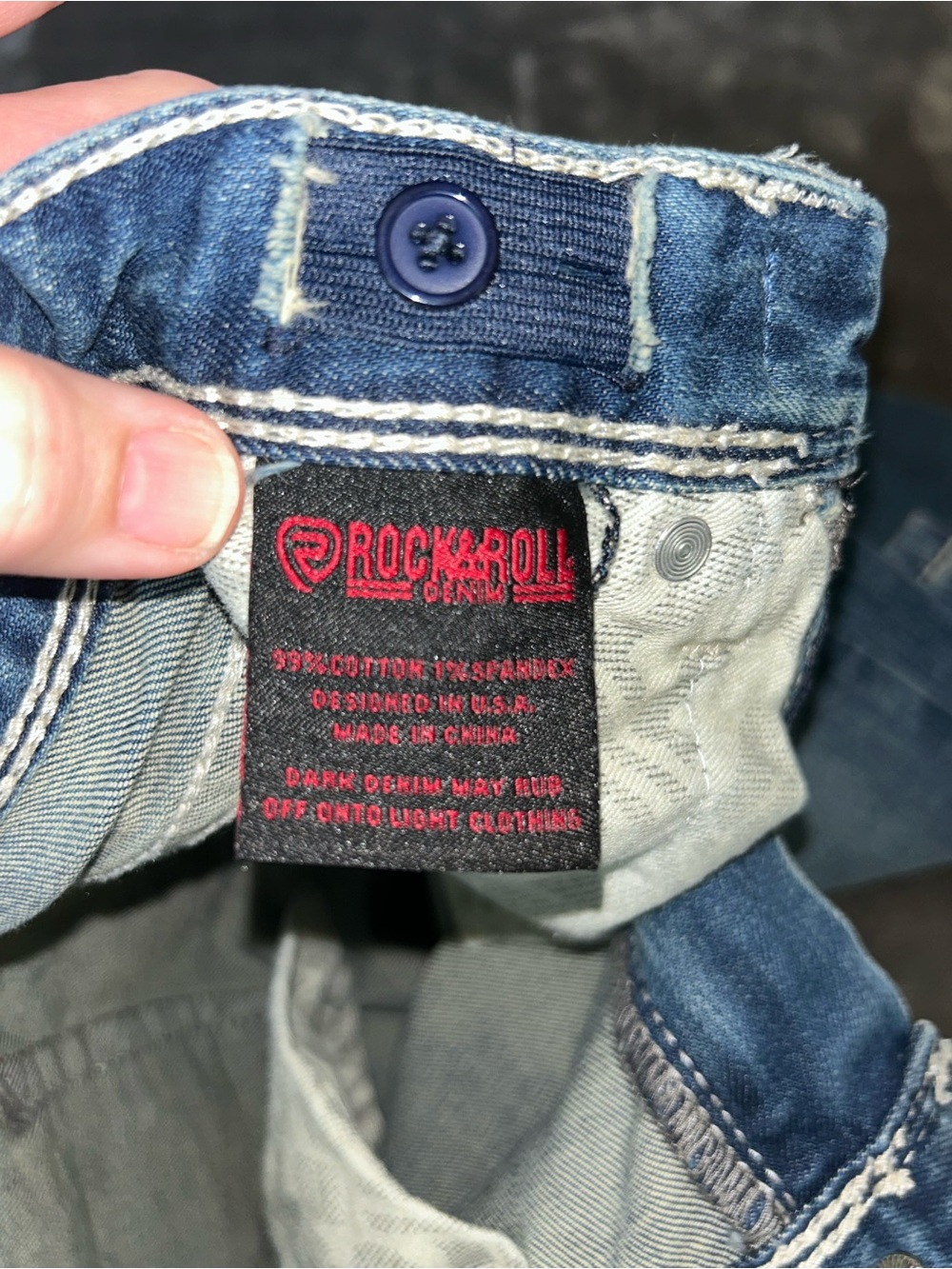 Rock & Roll Denim Boys Bootcut Jeans Size 7 Regular Ivory Stitch Western - Picture 7 of 10